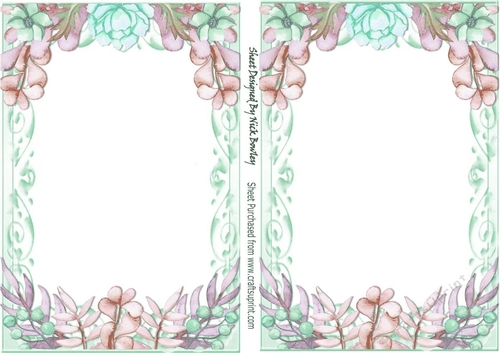 flower A5 Topper and insert (turq)