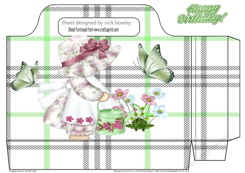 Little girl gardening with butterflies tote gift bag