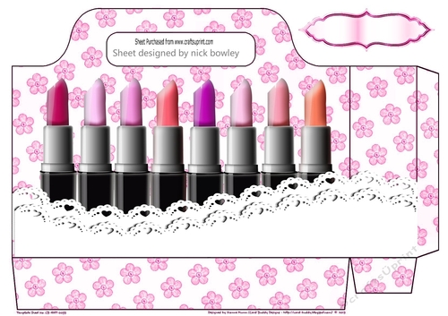 Shades of Lippy with lace and pink flower tote gift bag