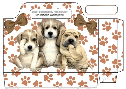 Three cute puppies with brown bows tote gift bag