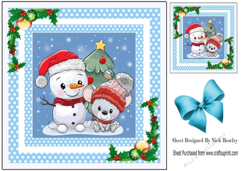snowman and little mouse 8x8
