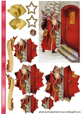 Santa on the Steps Star Pyramid