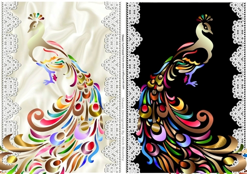 Two pretty peacock toppers satin, lace and black A5