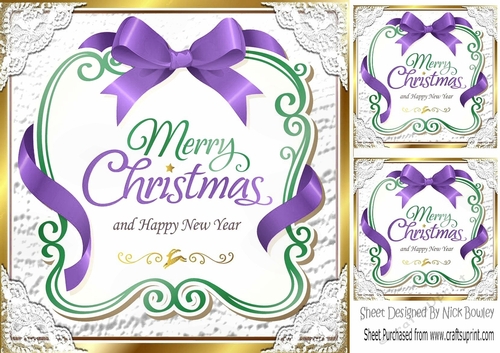 Lovely christmas sentiment purple plaque topper 8x8