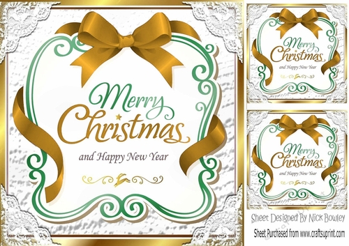 Lovely christmas sentiment gold plaque topper 8x8