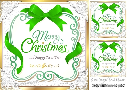 Lovely christmas sentiment green plaque topper 8x8
