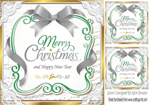 Lovely christmas sentiment silver plaque topper 8x8