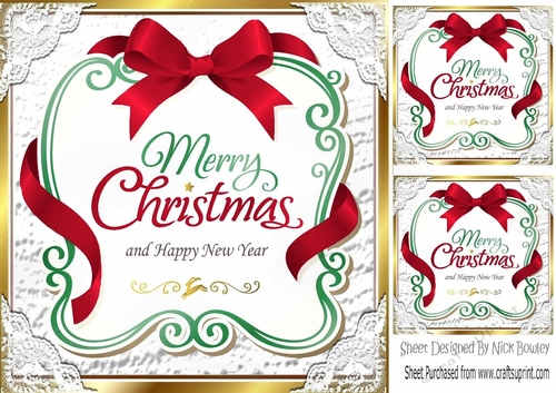 Lovely christmas sentiment red plaque topper 8x8