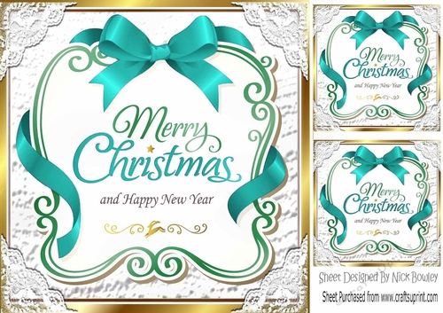 Lovely christmas sentiment turq plaque topper 8x8
