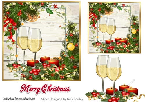 Wine glasses with holly to celebrate 7x7