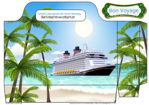 Bon Voyage lovely cruise ship with palm trees tote bag