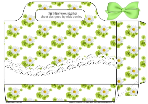 Pretty daisy and roses with lace tote gift bag
