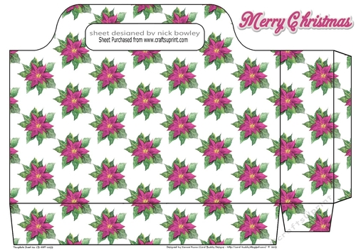 pink poinsettia tote gift bag