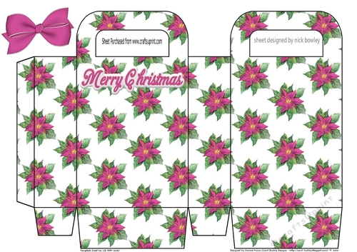 pink poinsettia small gift bag