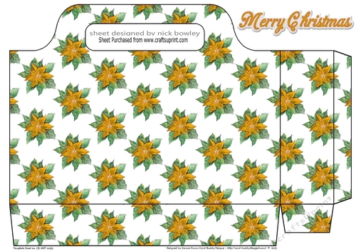 gold poinsettia tote gift bag