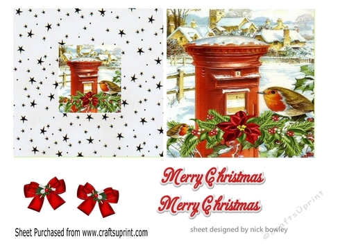 Lovely robin snow scene 5X5 quick cut and fold