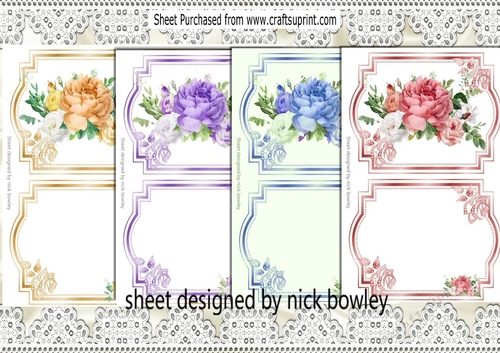  4 pretty roses and diamantes card front with insert mini kit