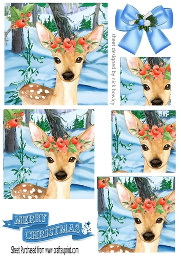 Lovely deer in the snow in pyramids