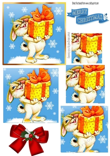 Lovely little bunny with present pyramids