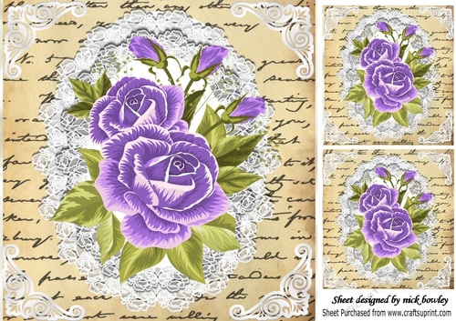purple roses, & lace one  8x8