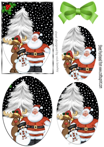 Lovely santa and friends oval pyramids