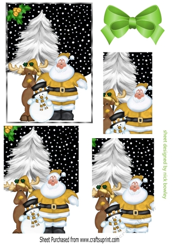 Lovely santa and friends pyramids (gold)
