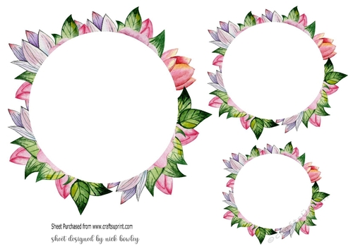 pretty flower frame toppers/insert