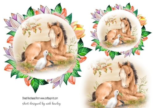 pretty flower frame toppers in peach with foal,  toppers/inserts