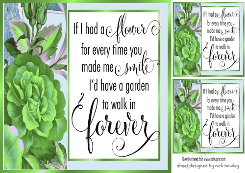 Pretty flowers/pretty verse window cards 8x8 (green)