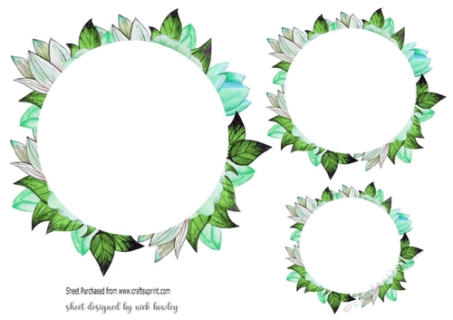 pretty flower frame toppers in turq,  toppers/inserts