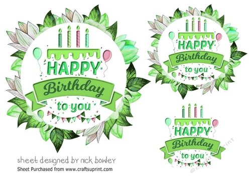 Birthday flower toppers in green