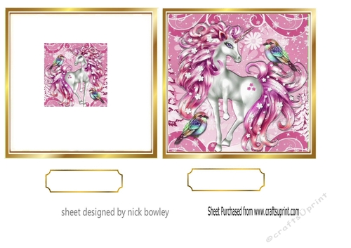 pretty pink unicorn 5x5 quick card