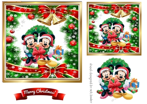 lovely minnie mouse christmas toppers/card fronts 7x7