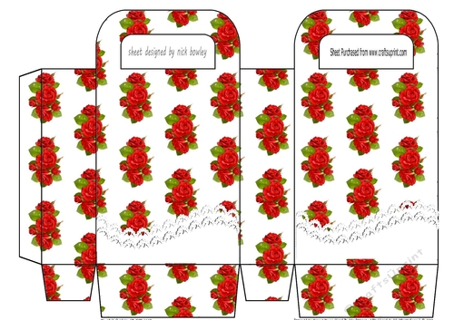 Red roses with lace small gift bag