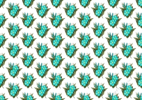 Pretty turq flower backing paper (small)