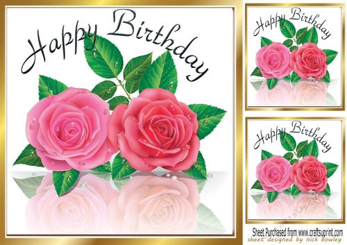 Simplicity! Reflection of Just pink Roses 8X8