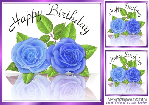 Simplicity! Reflection of Just blue Roses 8X8