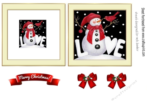 Lovely snowman with love 5x5