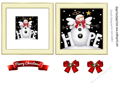 Lovely snowman with hope 5x5