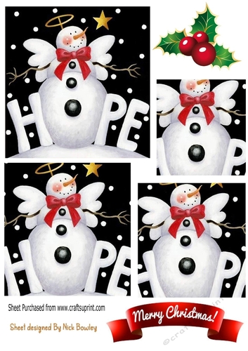 Lovely snowman with hope pyramids
