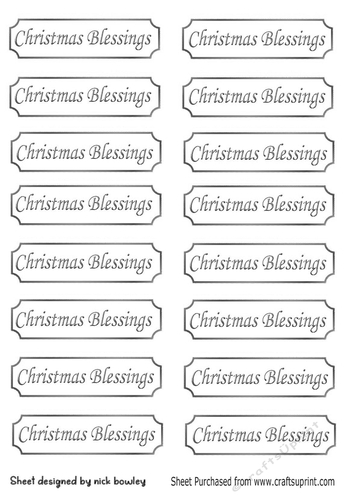 silver christmas blessings tags