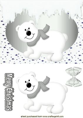 Little White Bear with Silver Scarf