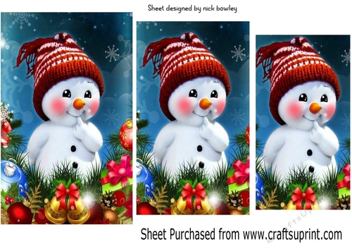 Cute snowman with baubles pyramids
