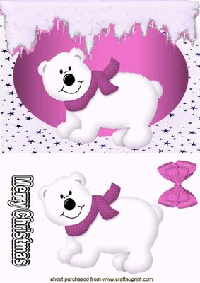 Little White Bear with Pink Scarf