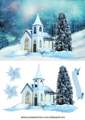 Christmas Church in the Snow