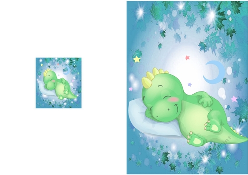 Cute little snuggle snooze dino A5 Folded card
