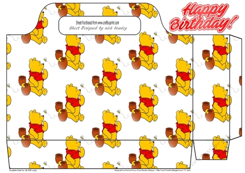 lovely pooh bear with his honey pots tote gift bag