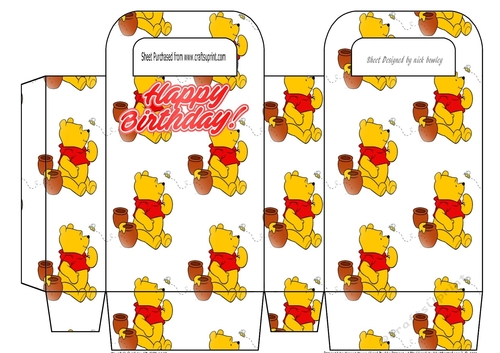 lovely pooh bear with his honey pots small gift bag