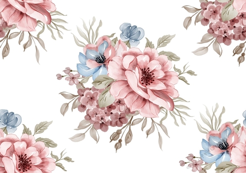 pretty water colour flower backing paper (big)