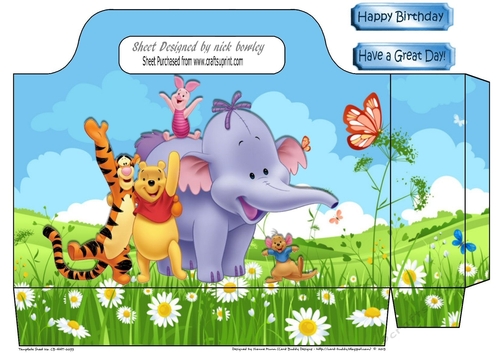 pooh bear and friends with ele  tote gift bag